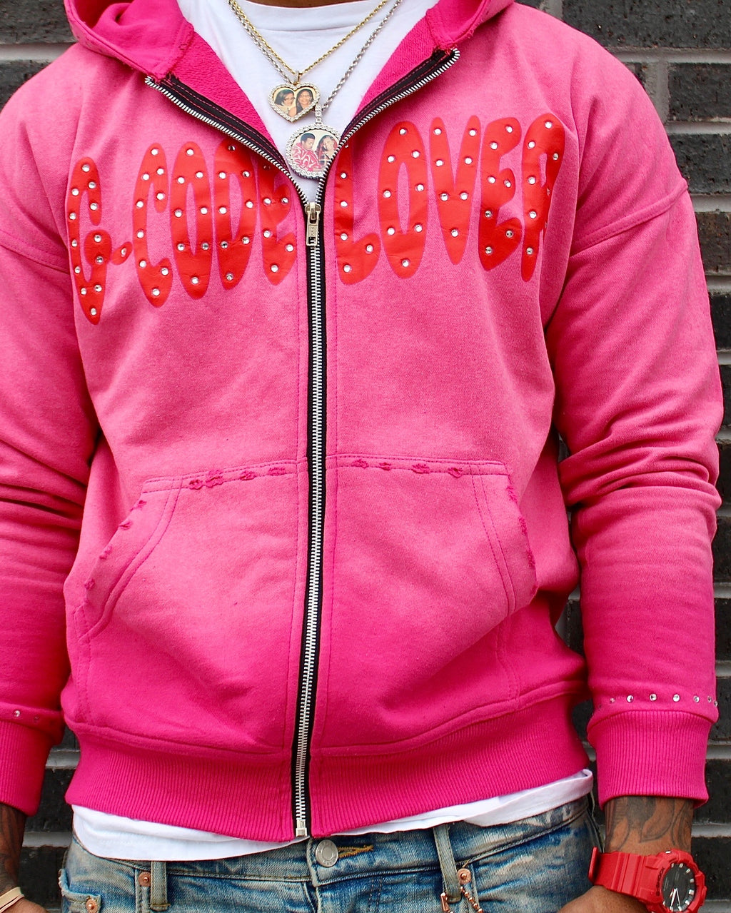 Pink G-Code Lovers Zip-up